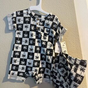 Grayson Threads Black and White Palm Tree Kids Matching Set